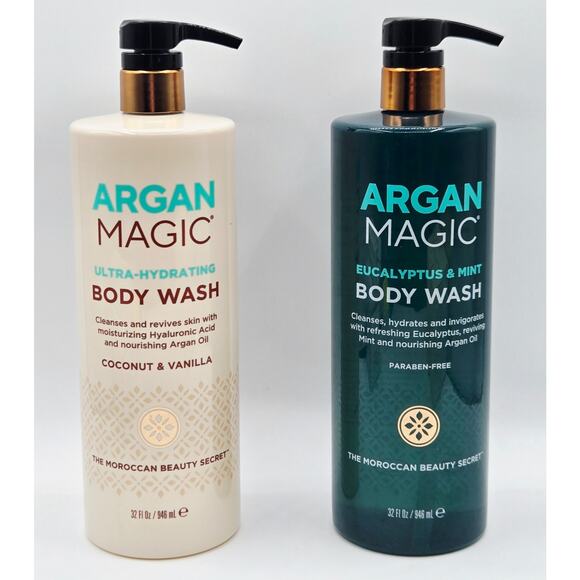 2 Pk ARGAN MAGIC Ultra-Hydrating Cocont Vanilla & Eucalyptus Mint w/Argan Oil - Picture 1 of 4
